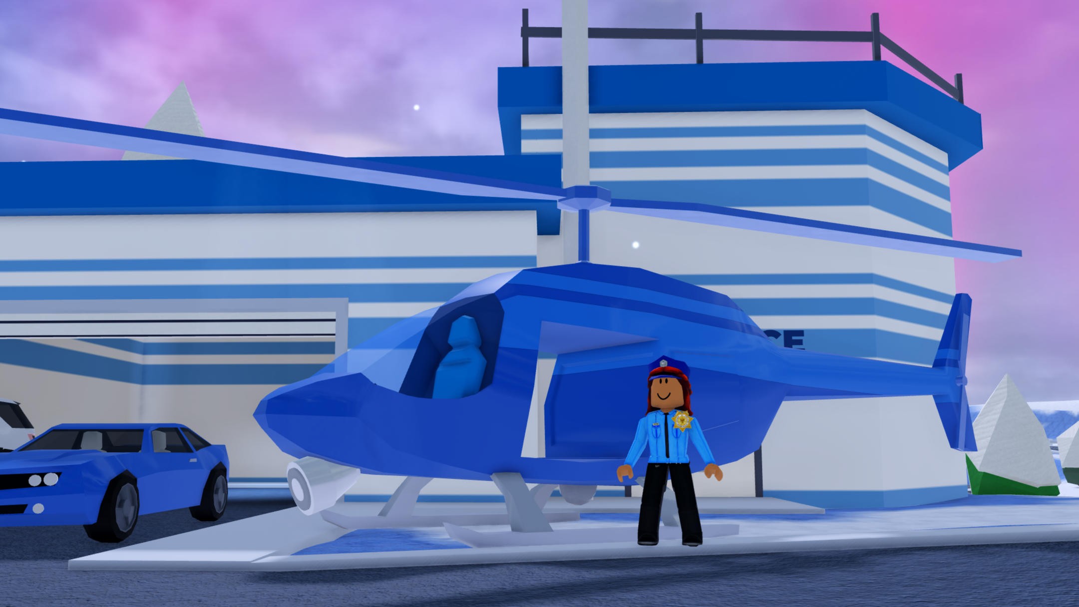 Munny posed outside of her police station